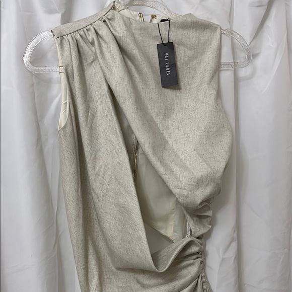 PLT LABEL Elegant Beige dress cut - Picture 1 of 16
